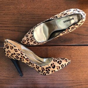 Express Leopard print heels - size 7